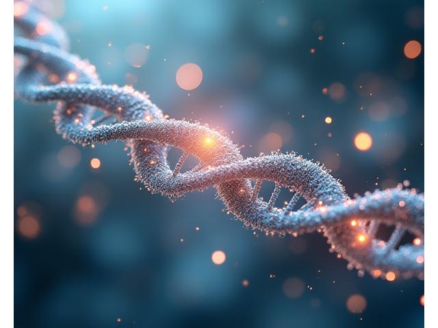 Abstract visualization of scientific data meeting human connection and nature, representing Aura Bene's holistic approach