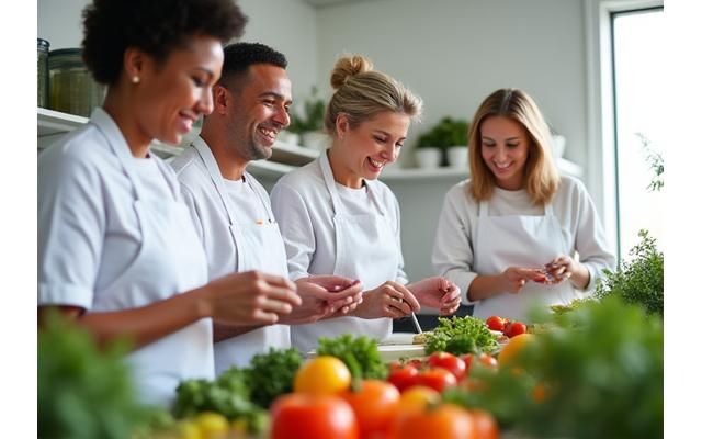 Persone che cucinano in una lezione