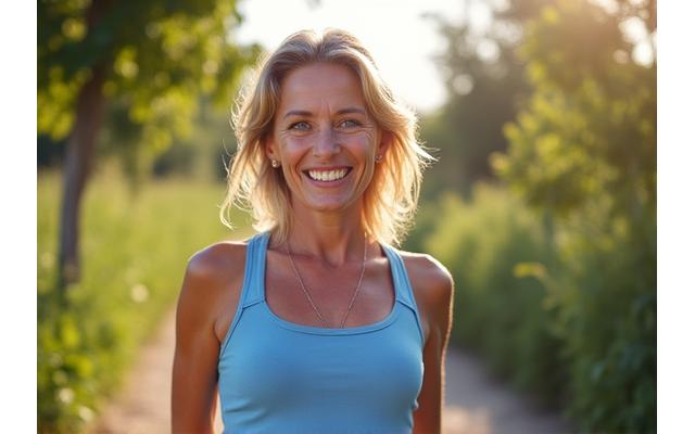 Maria, 43 anni, sorridente e in forma
