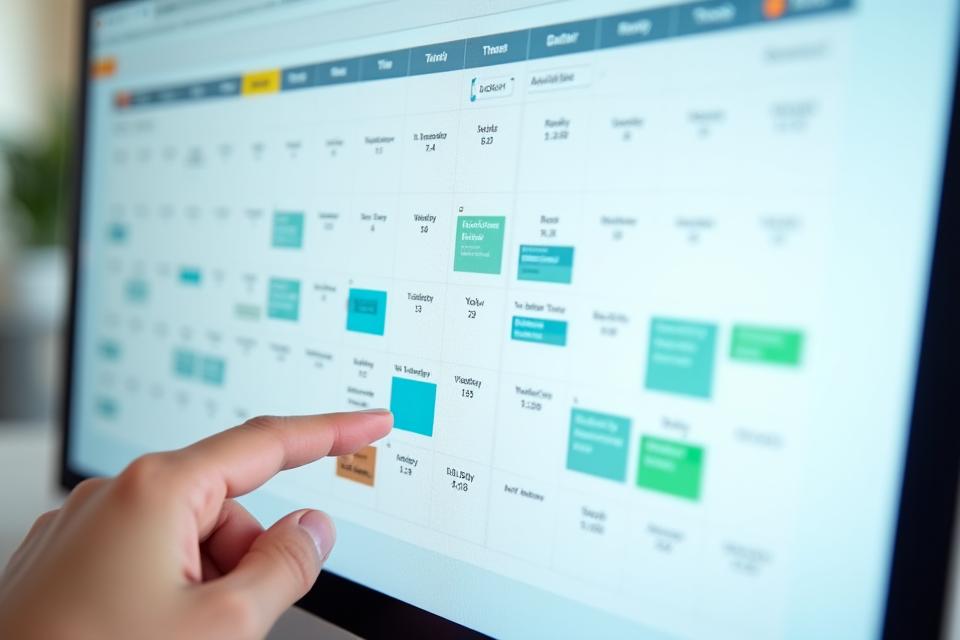 Schermata di una moderna interfaccia di calendario per la prenotazione online, che mostra le fasce orarie disponibili e i tipi di consulenza.
