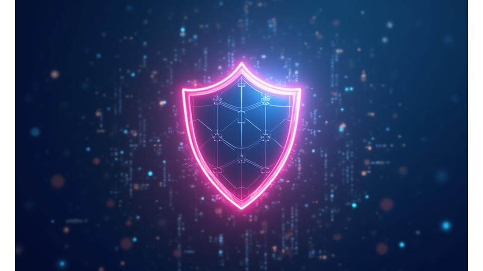 Illustrazione di icona di sicurezza digitale o privacy, con uno scudo e lucchetto, che rappresenta la protezione dei dati e l'integrità del sito web.